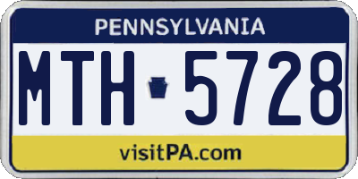 PA license plate MTH5728