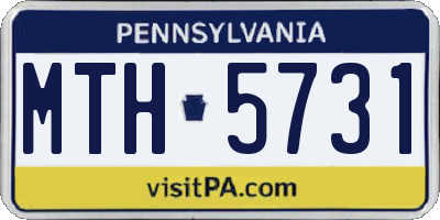 PA license plate MTH5731
