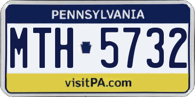 PA license plate MTH5732
