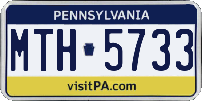 PA license plate MTH5733