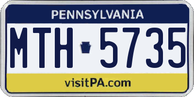 PA license plate MTH5735
