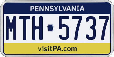 PA license plate MTH5737