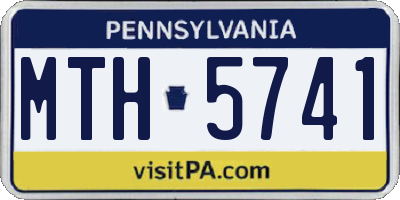 PA license plate MTH5741