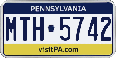 PA license plate MTH5742