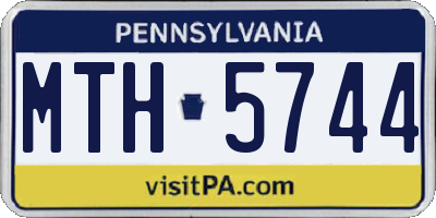 PA license plate MTH5744