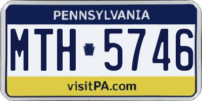 PA license plate MTH5746