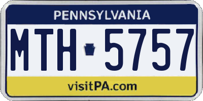 PA license plate MTH5757