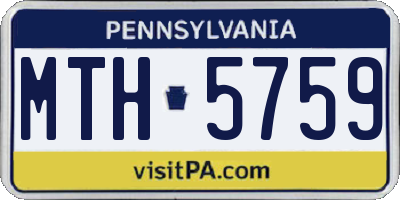 PA license plate MTH5759
