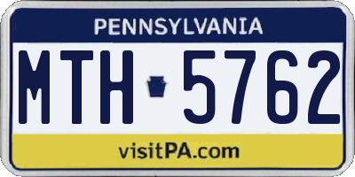 PA license plate MTH5762