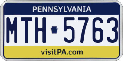 PA license plate MTH5763