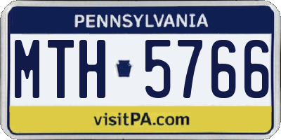 PA license plate MTH5766