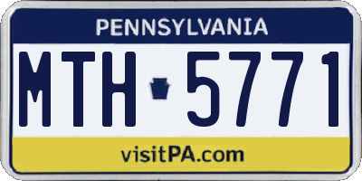 PA license plate MTH5771