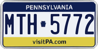 PA license plate MTH5772