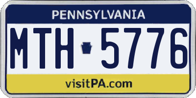 PA license plate MTH5776
