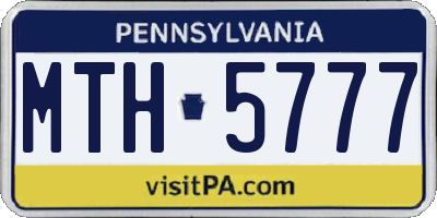 PA license plate MTH5777