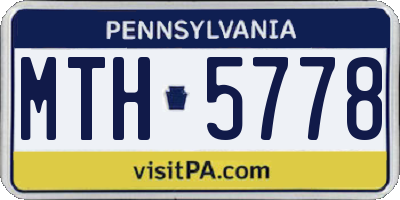 PA license plate MTH5778