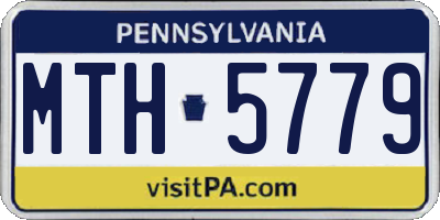 PA license plate MTH5779