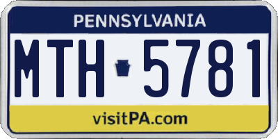 PA license plate MTH5781