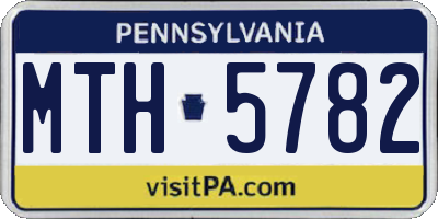 PA license plate MTH5782