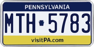 PA license plate MTH5783