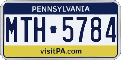 PA license plate MTH5784