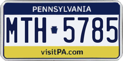 PA license plate MTH5785