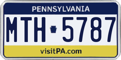 PA license plate MTH5787