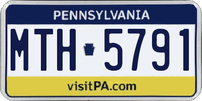 PA license plate MTH5791