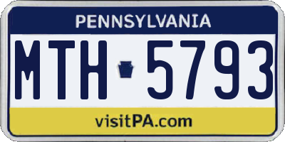 PA license plate MTH5793