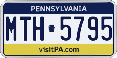 PA license plate MTH5795