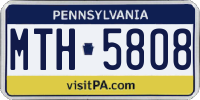 PA license plate MTH5808