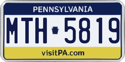 PA license plate MTH5819