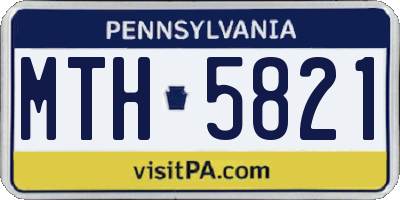 PA license plate MTH5821