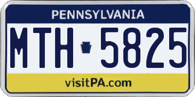 PA license plate MTH5825