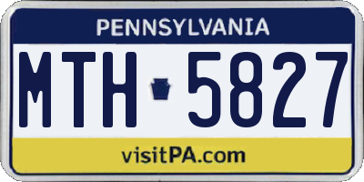 PA license plate MTH5827