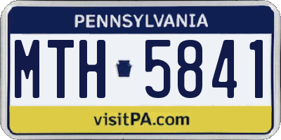 PA license plate MTH5841