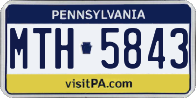 PA license plate MTH5843