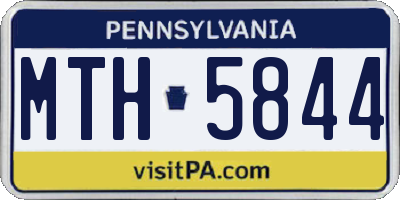 PA license plate MTH5844