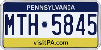 PA license plate MTH5845