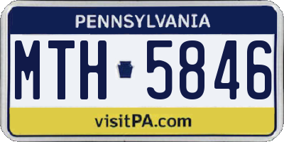PA license plate MTH5846