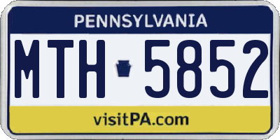 PA license plate MTH5852