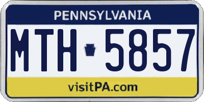 PA license plate MTH5857