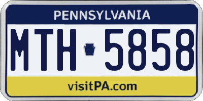 PA license plate MTH5858