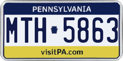 PA license plate MTH5863