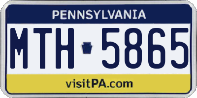 PA license plate MTH5865