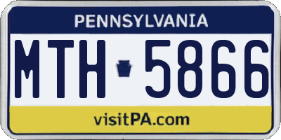 PA license plate MTH5866