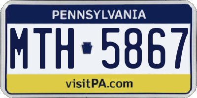 PA license plate MTH5867