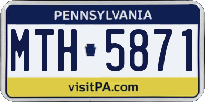 PA license plate MTH5871