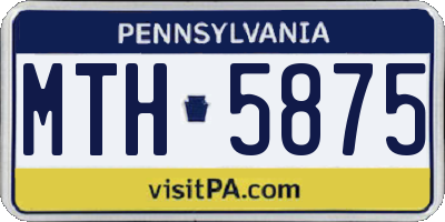 PA license plate MTH5875