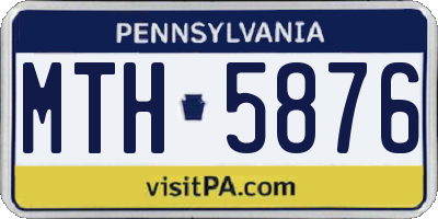 PA license plate MTH5876